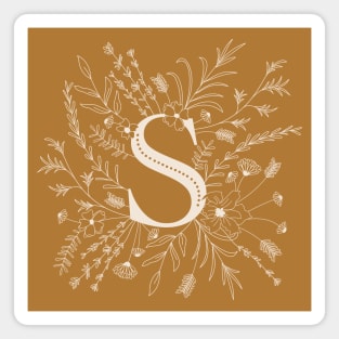 Botanical Letter S (Mustard Yellow) Magnet